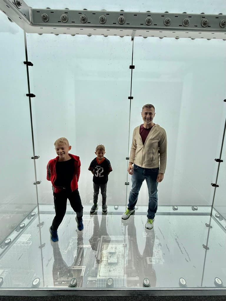 Timothy and boys on the Skydeck